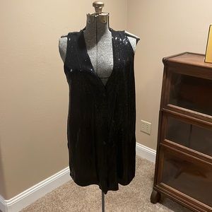 Zara black sequins vest/dress size large